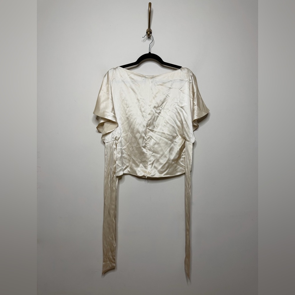 Reformation Avery Silk Top in Almond - Picture 5 of 8